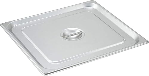 Tiger Chef Cubierta de acero inoxidable para mesa de vapor de tamaño 23, tapas sólidas de dos terceros tamaños antiadherentes para sartén de vapor