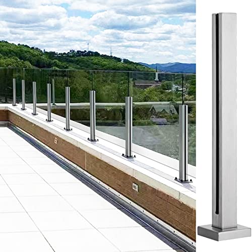 Abrazadera de panel de barandilla de vidrio de 12 mm para postes cuadrados de balcones exteriores