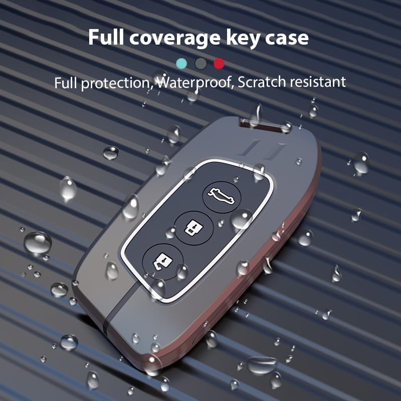 Image of BKN Premium Metal Silicon Key Cover Compatible for MG HECTOR, COMET EV, HECTOR PLUS, ASTOR, GLOSTER AND ZS EV 3 BUTTON | Full Protections Special Feature Visible in Low-Light Conditions