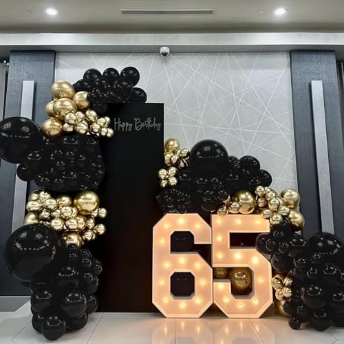 140pcs Balloon Arch Kit, Black Balloons of Different Sizes Pack of 18 12 10 5 Inch Party Balloon Kit for Birthday Party or Balloon Arch as Graduation Wedding Baby Shower Anniversary Party - Image 5