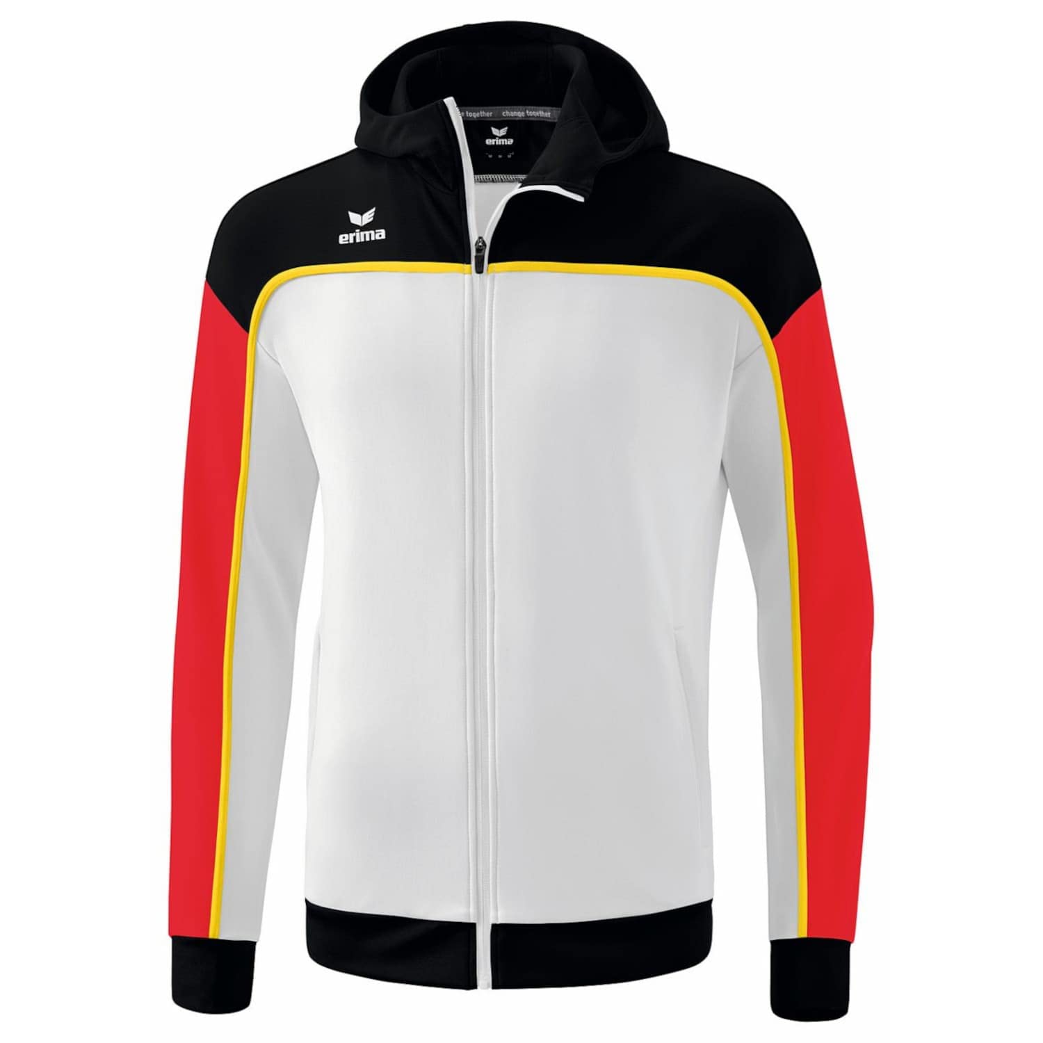 Erima Men's Change Training Jacket with Hood, White/Black/Red, XL