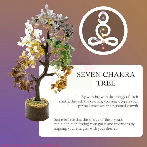 Image of Crystal Seven Chakra | Size 9-10 Inch | 300 Beads | Positive Energy, Wealth, Meditation, Health, Good Luck | Feng Shui | Home & Office Decor | Gift