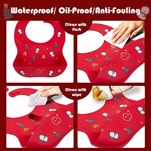 Little Dimsum Baby Bib Silicone Adjustable Waterproof - Soft Comfortable Feeding Bib with Food Catcher for Infants and Toddlers, Easy-Clean Design4