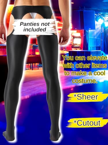 Shiny Leggings For Men, Sheer Underwear Pants, Rave Party Outfits, Gay Lingerie Sissy Clothes Tights Sexy Glow3
