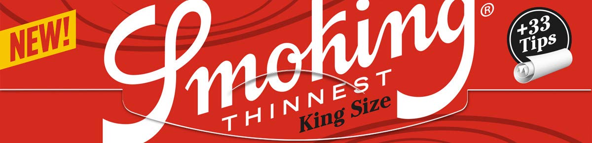 Smoking Thinnest King Size Slim - Lote de Hojas y Puntas para Fumar (33 Unidades por Cuaderno, 2 Cajas con 48 Grapas)