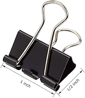 Vista 2 de 144 clips de carpeta de 1 pulgada, abrazaderas de papel medianas negras para suministros de oficina, clips metálicos anchos, abrazadera grande