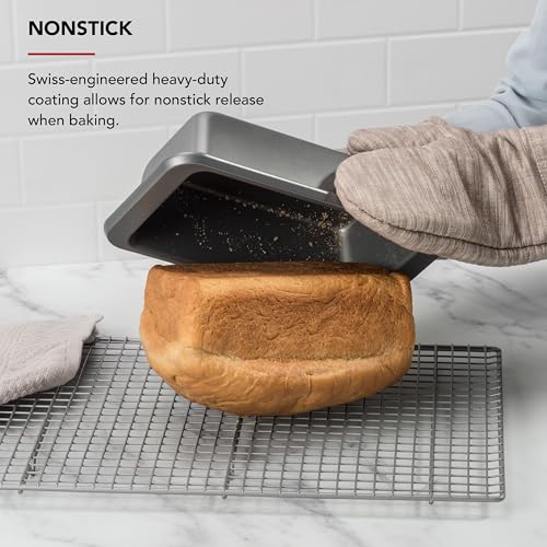 KitchenAid Nonstick Aluminized Steel Loaf Pan, Dishwasher Safe, 9 x 5 Inch, Contour Silver - Image 3