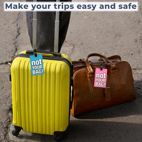 Image of Kraptick Travel Luggage Tags - Durable and Stylish Luggage Identification Tags for Suitcases Compact Name Tag for Luggage & Travel ID Label Tags for Suitcase & School Bags-(DMFP871)(Pack of 2)