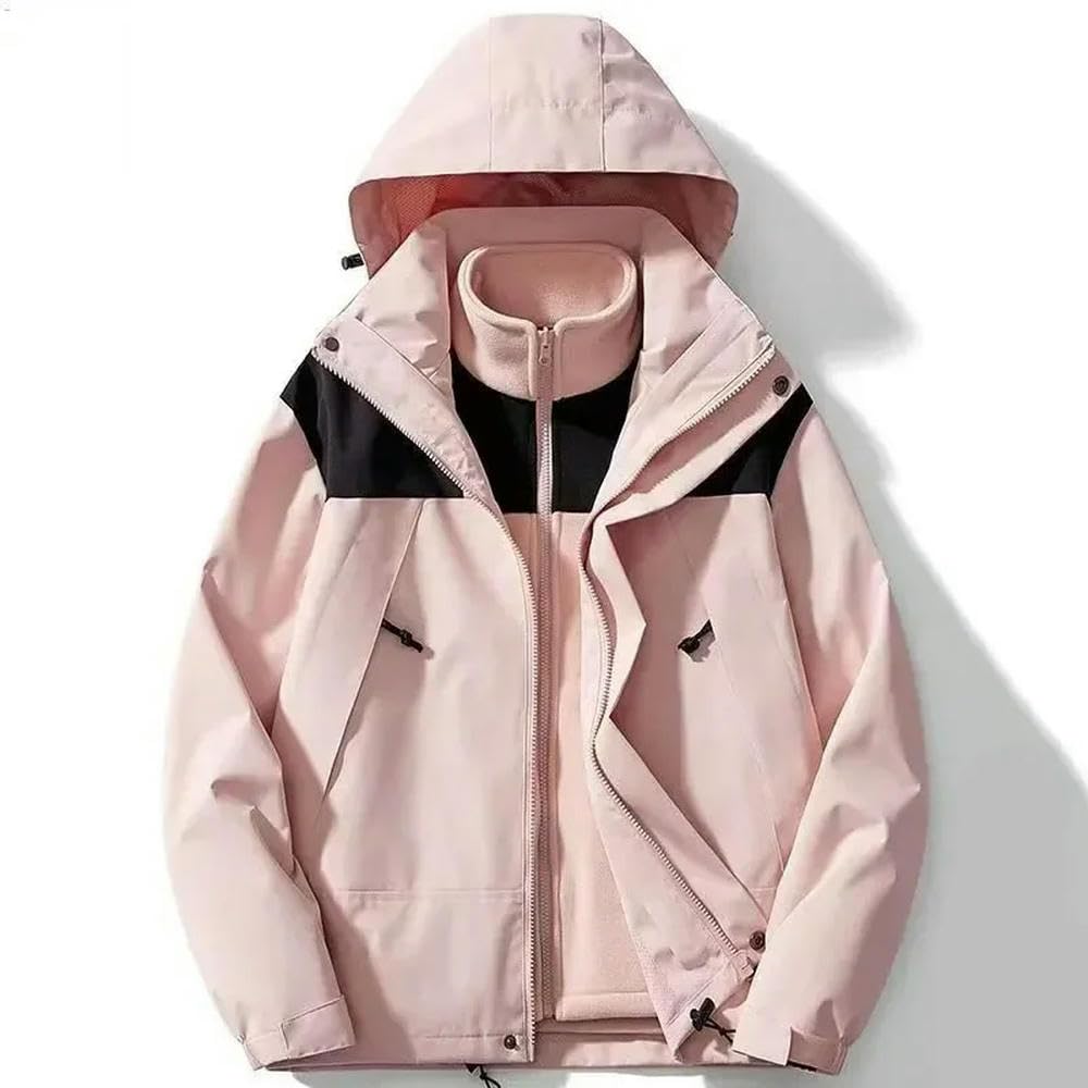 ZBDZSW 3 In 1 Giacca Da Trekking Spessa Donna Arrampicata Trekking Giacca A Vento Sport All'aperto Giacche Inverno Caldo Cappotti Impermeabili