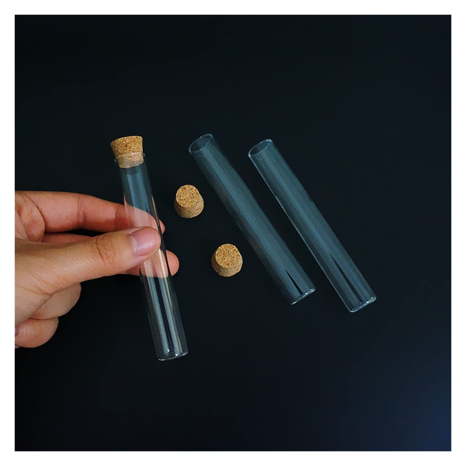 48 provette in vetro a fondo piatto da 15 x 100 mm con tappo in sughero for vetreria scolastica