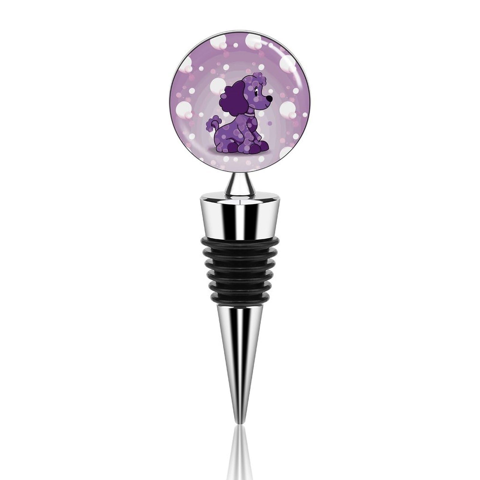 Bouchons de vin réutilisables caniche violet le cadeau idéal pour Noël et anniversaire