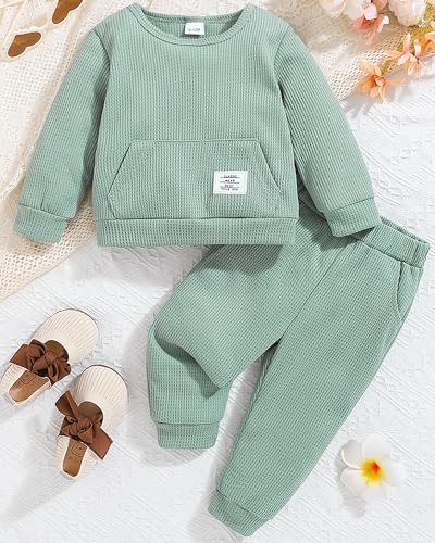 Image of Weebaby Baby Girl Clothes Infant Toddler Girl Clothing Ruffle Shirt High Low Top Floral Allover Pant Little Girls Clothes