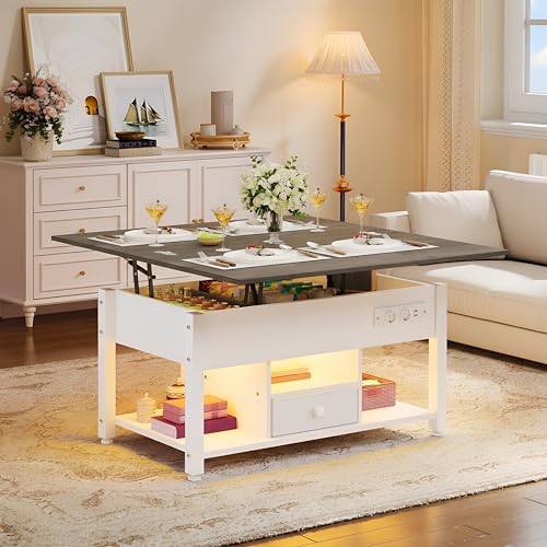 YITAHOME Table Basse à LED RGB Contrôle par APP avec...