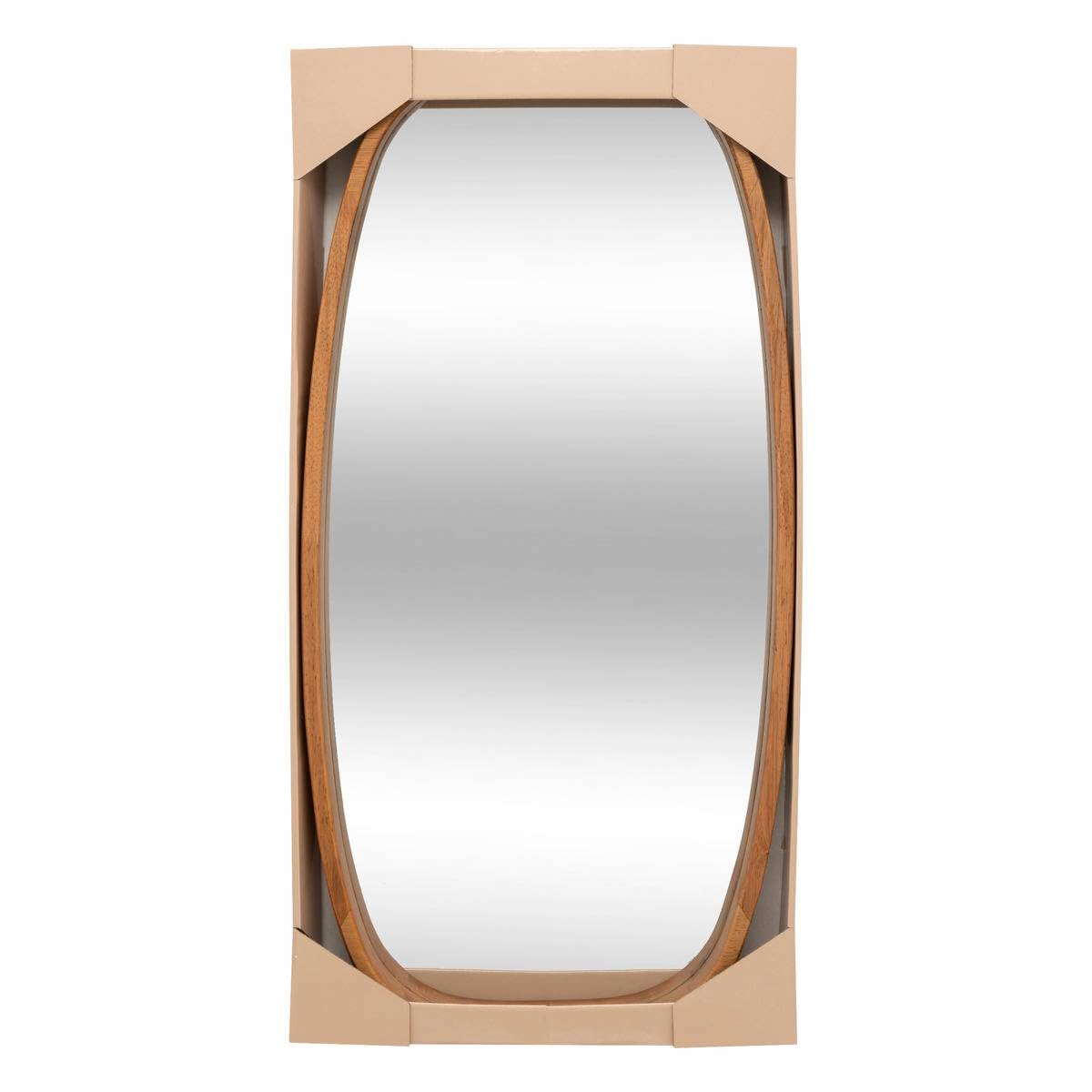 Atmosphera - Espejo de Pared Ovalado Jasna - 80 x 40 cm, Marco de Madera, Estilo Bohemio - para recibidor, Dormitorio, Sala de Estar.