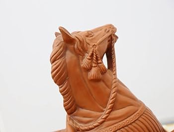 Amazon.co.jp: 骨董古美術高さ約34cm｜馬干支焼き物置き物陶器