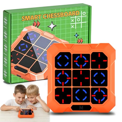 BlueSwan Três em riscas eletrónicas, 6 em 1, jogos de viagem, consola de bolso com modo silencioso e bateria recarregável, desenvolve lógica e memória, presente ideal para crianças e adultos (3+)