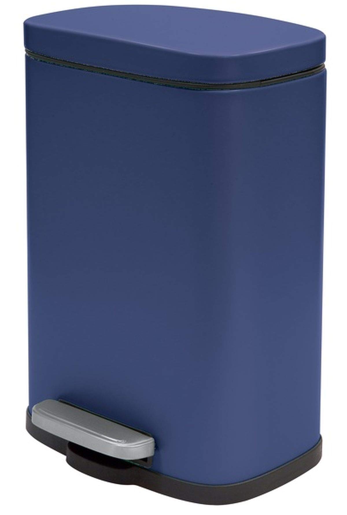 Spirella Akira Cosmetic Bin 5 Litres Stainless Steel with Soft-Close Mechanism and Inner Bucket Bathroom Bin Soft Close Waste Bin Dark Blue - Image 3