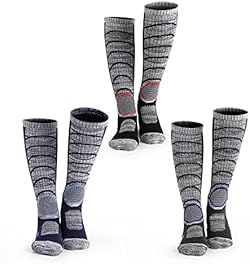 [ハザコ] スノーボード スキー ソックス 防寒 靴下 アウトドアウェア ブーツカット/ハイソックス/オーバーニー3タイプ ジュニア/レディース/メンズ適用 厚手 段階着圧 防寒 1/2/3足入り
