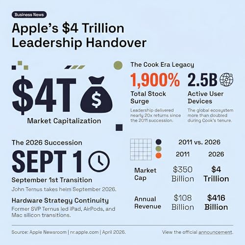 Apple's Next Chapter: Tim Cook Passes the Baton to John Ternus