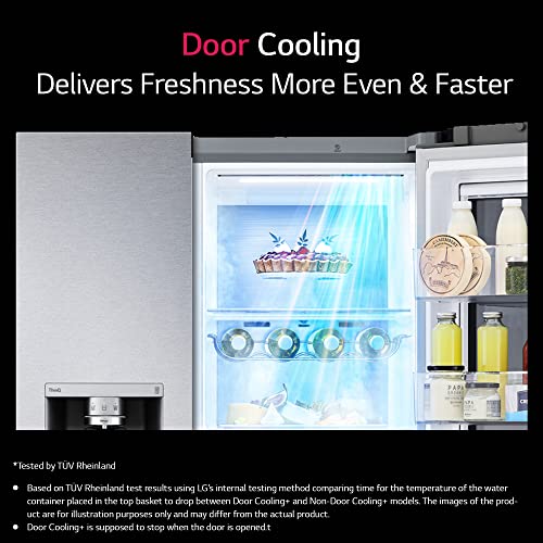 Image of LG 674 L Frost-Free Inverter Linear Compressor Wi-Fi Side-By-Side Refrigerator (GC-X257CQES, Matt Black, Door Cooling+, Hygiene Fresh+, Water and Ice Dispenser with UV)