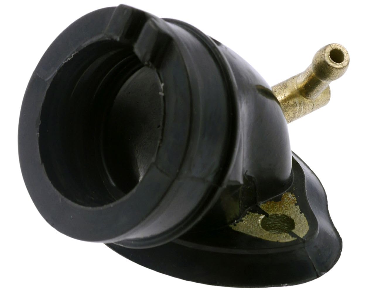 Tubulure compatible avec VESPA ET4 125, compatible avec PIAGGIO Skipper | Côté carburateur 32 mm, entraxe M6 50 mm, dépression 5 mm; compatible avec PIAGGIO Zip 2 125, compatible avec DERBI Boulevard