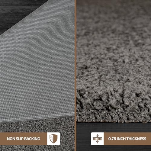 Tapete decorativo gris oscuro 8x10 lavable y antideslizante miniatura 4