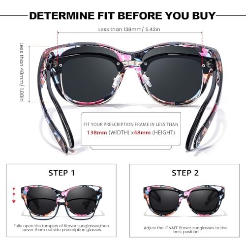 Trysee® Polarized Fit Over Sunglasses for Women, Trendy Oversized Wear Over Glasses Shades UV400 Protection TS57793