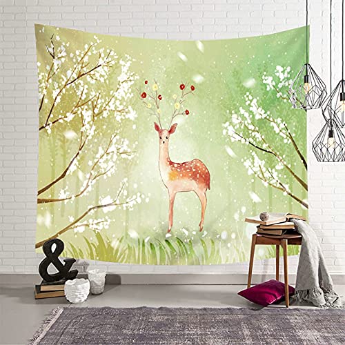 Tapiz de pared decorativo de 150x150 cm KnSam con estampado de bosque para interiores modernos