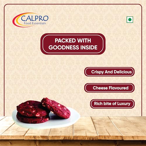 Image of Calpro's Red Velvet Cookie Premix - 450G | Eggless, Cheese-Flavored, 100% Vegetarian | Ideal for Gifting & Snacking