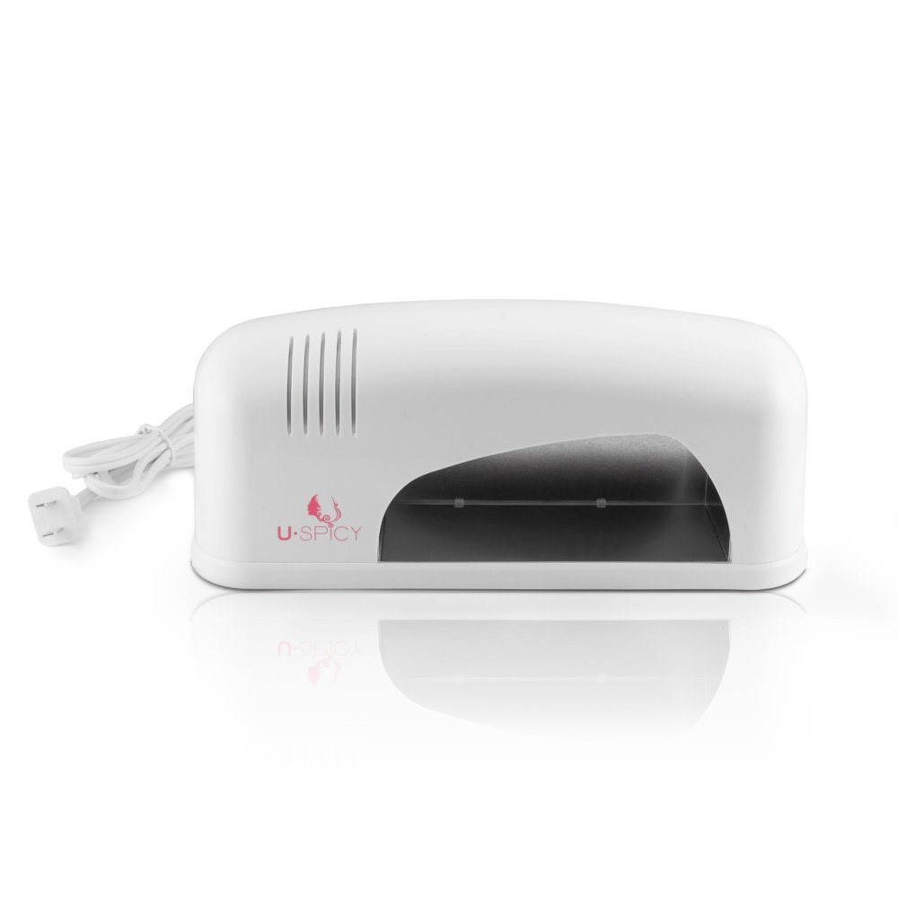 USpicy® ÉCLAIR USND-0901 9W Professional UV Acrylic Gel & Shellac Curing Nail Dryer/Lamp/Light(White),including 1 Free USpicy highly UV protective gloves&1 Free USpicy SPA Equipment