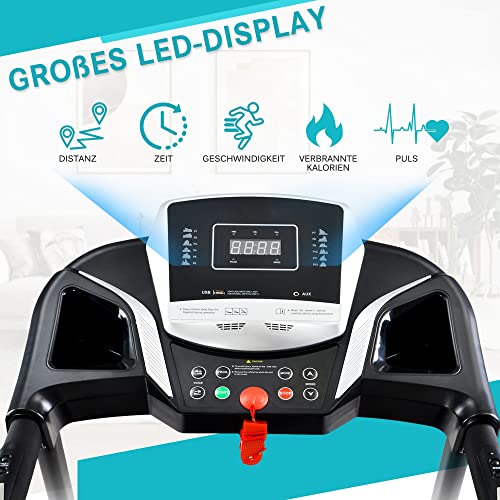 DuraB Laufband,Faltbares Laufband für zu Hause, Trainingsgeräte mit herunterladbarer App, USB Bluetooth und AUX… – Bild 4