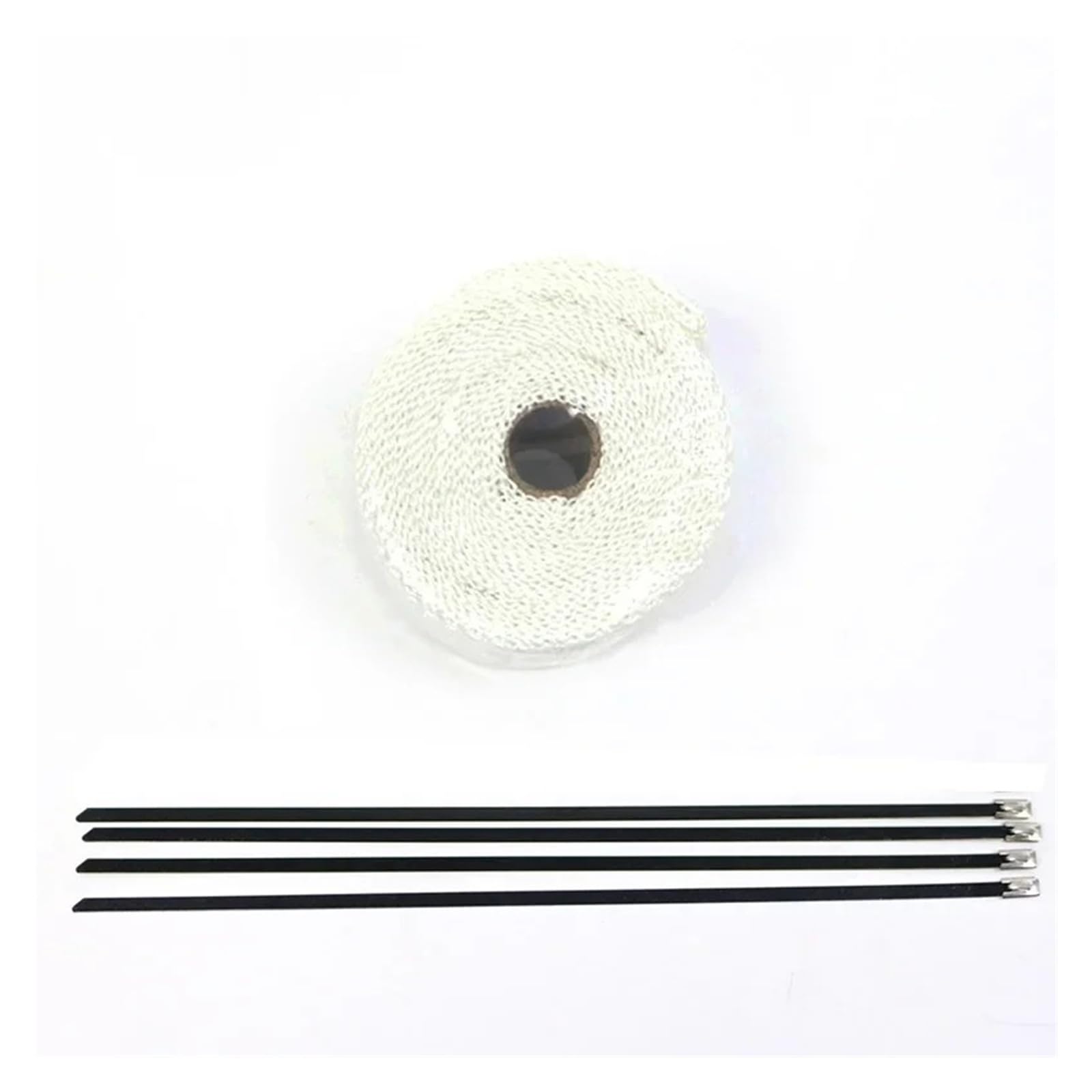 Lencxweur 5M White 2.5M/5M/10M Motorcycle Exhaust Pipe Anti Scalding Cloth Insulation Tape Roll Preventing High-Temperature Burns(5M White)