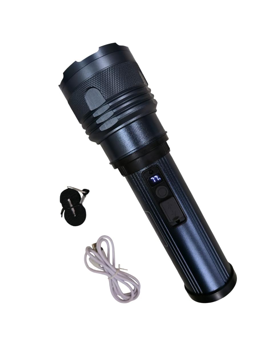 RL-M79 Professional 300W LED Torch Light, Heavy Duty Rechargeable Flashlight, Long Range Beam, 7000mAh Battery, Type-C Fast Charging-image-21
