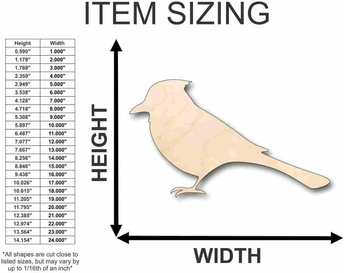 Unfinished Wood Bluebird Blue Jay Shape Animal Wildlife Craft up to 46" DIY 16" / 3/4"