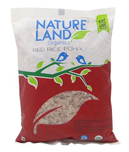 Image of Natureland Organics Red Rice Poha 500 Gm - Organic Healthy Poha (Pack of 2)