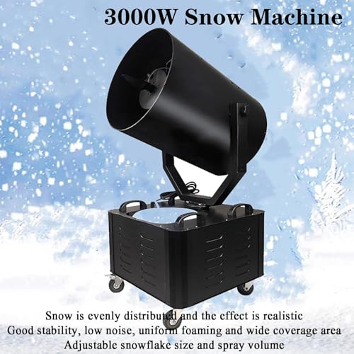 Máquina de nieve comercial TsoLay de 3000 W, con oscilación de 180°, control remoto, alcance de pulverización de 10 m y cobertura de 150 m2, ideal para efectos navideños, bodas y fiestas miniatura 2