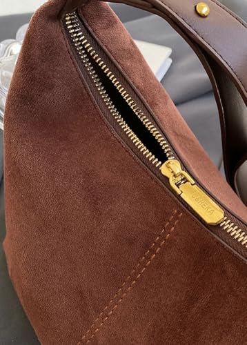 Image of Chic Hobo Bags for Women Suede Sling Bags for Women Slouchy Shoulder Bag Crossbody Purses Handbags for Everyday Wear