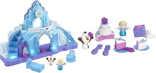 Fisher-Price Disney Frozen Little People - Juego de juguetes para niños pequeños Palacio de hielo de Elsa con Olaf y otras figuras más de 10