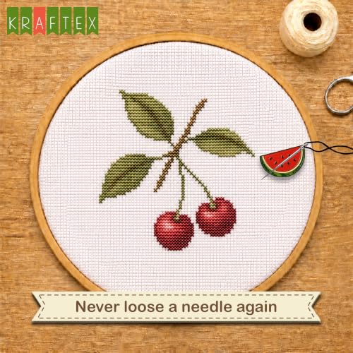 Image of Kraftex Magnetic Needle Minder. Needleminder for Embroidery & Sewing. Cute Needlepoint Accessories. Magnetic Needle Holder for Cross Stitch. Cute Magnet Pin Gift