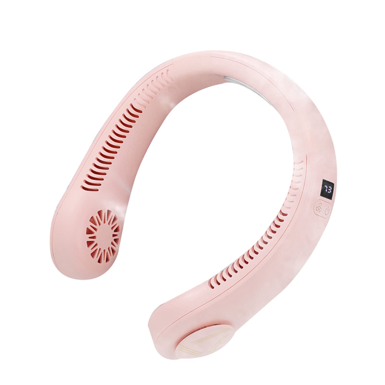 ZFPKXHVMG Bladeless Personal Fan, Wearable Neck Fan 4000mAh Bladeless Cooling USB 3 Speeds White