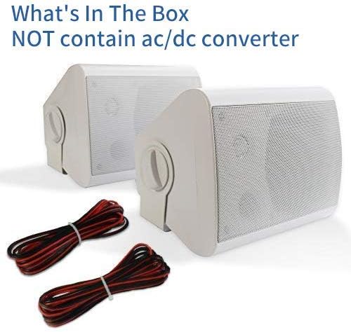 Herdio 5.25 Inch Indoor Outdoor Speakers Wired Waterproof 300 Watt Wall Mount Speakers for Patio, Deck, Garage,Covered Porch All Weather Resistance(A Pair,White) - Image 5