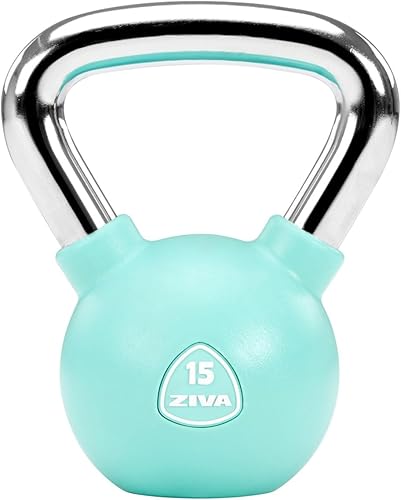 Miniatura 8 de ZIVA - Pesa rusa de acero fundido macizo y caucho virgen de alta calidad, varios tamaños de 5 a 50 libras, diseño sin olor, agarre ergonómico y