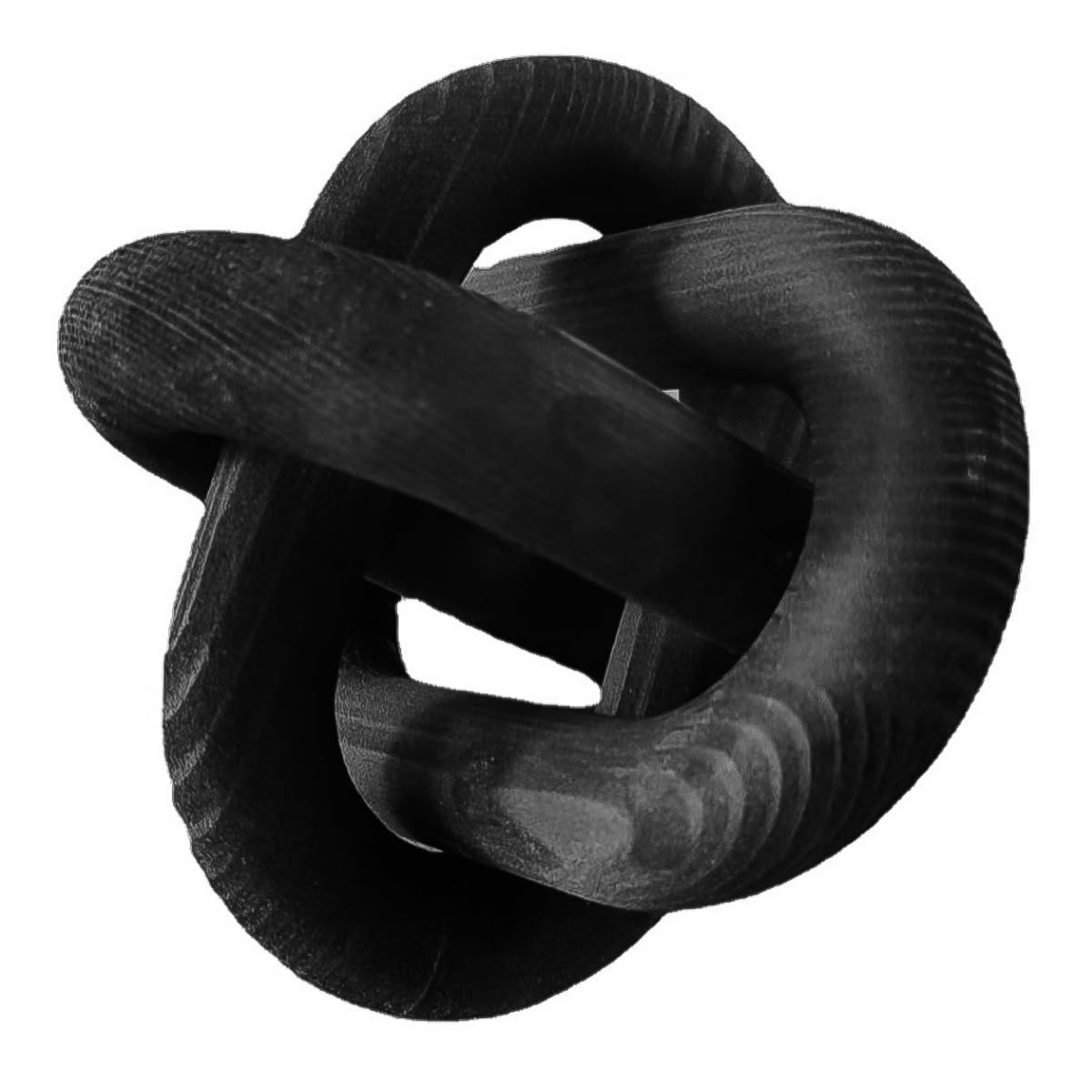 Decoración de Nudos de Madera Negra de 3 Secciones, Decoración de Eslabones de Cadena de Madera, para Sala de Estar, Dormitorio, Mesa de Centro, estantería, Chimenea, Bandeja (Negro)