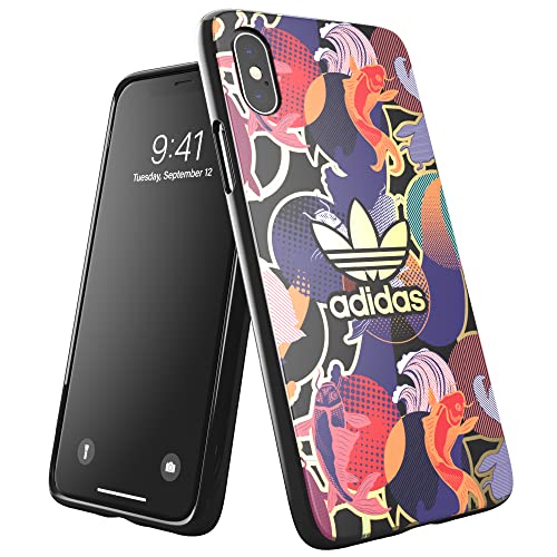 adidas Coque de Téléphone Compatible avec iPhone X Coque, iPhone XS Coque, Transparent étuis Testés Contre Les Chutes avec Graphique Chinois, Bords Surélevés, Original Housse De Protection