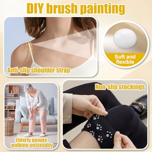 Miioto Sock Stop Anti Rutsch Set, Socken Stopp, Sock Stop Creme, Sockenstopper für Wollsocken, Stopper für Socken, Sockenstopper Flüssig, Antirutsch Kleber für Socken, Antirutsch für Socken, 50ml*2
