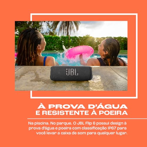 Caixa de Som Bluetooth JBL Flip 6 30W Preta - JBLFLIP6BLK glide