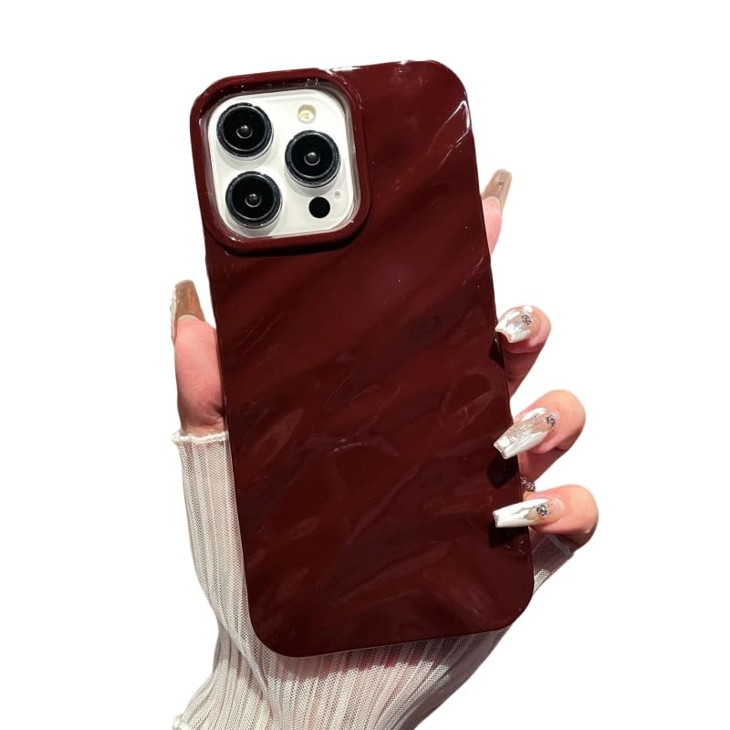 BOqarI Three-Dimensional Pleated Pattern Solid Color Phone case, Large Hole Camera Design, Drop Proof, case Compatible with iPhone 16 15 14 13 12 11