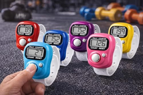 Image of FreshDcart Digital Tally Counter Combo Pack of 3 | Strap Finger Counter, Ring Counter and Keychain Counter with LCD Display & Reset Button for Jaap, Meditation, Sports, Attendance
