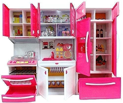 NELVIN EXPORTS Plastic 3 Compartment Modular Plain Kitchen Set Modular Kitchen Set Toys for Girls with Openable Doors Playing Toys for Girl Kids | Best Kitchen Set Toys for Girl (B0CVV62TDX) Amazon Price History, Amazon Price Tracker