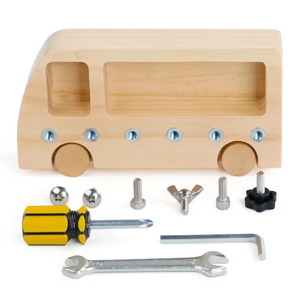 Buerjia Teaching Aid Busy Bus Toy Hand-Eye Coordination Training in Early Education Working Table